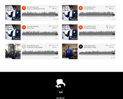Audio embeds from Soundcloud, animated footer