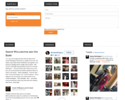 MailChimp newsletter signup, direct to email contact form (with Captcha), and social media integration
